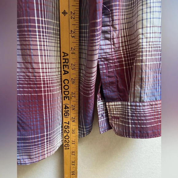 MEC Mountain Equipment Company  Ombre Plaid UV Protection button shirt Sz L - Picture 8 of 9